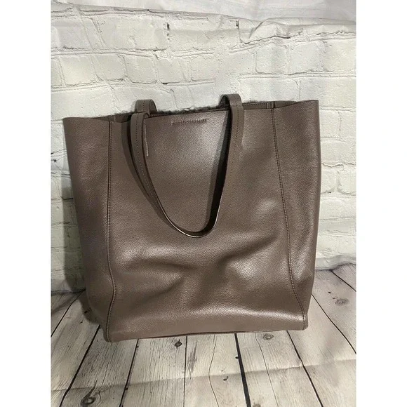 Banana republic large brown genuine leather and fur purse / tote - Picture 5 of 5